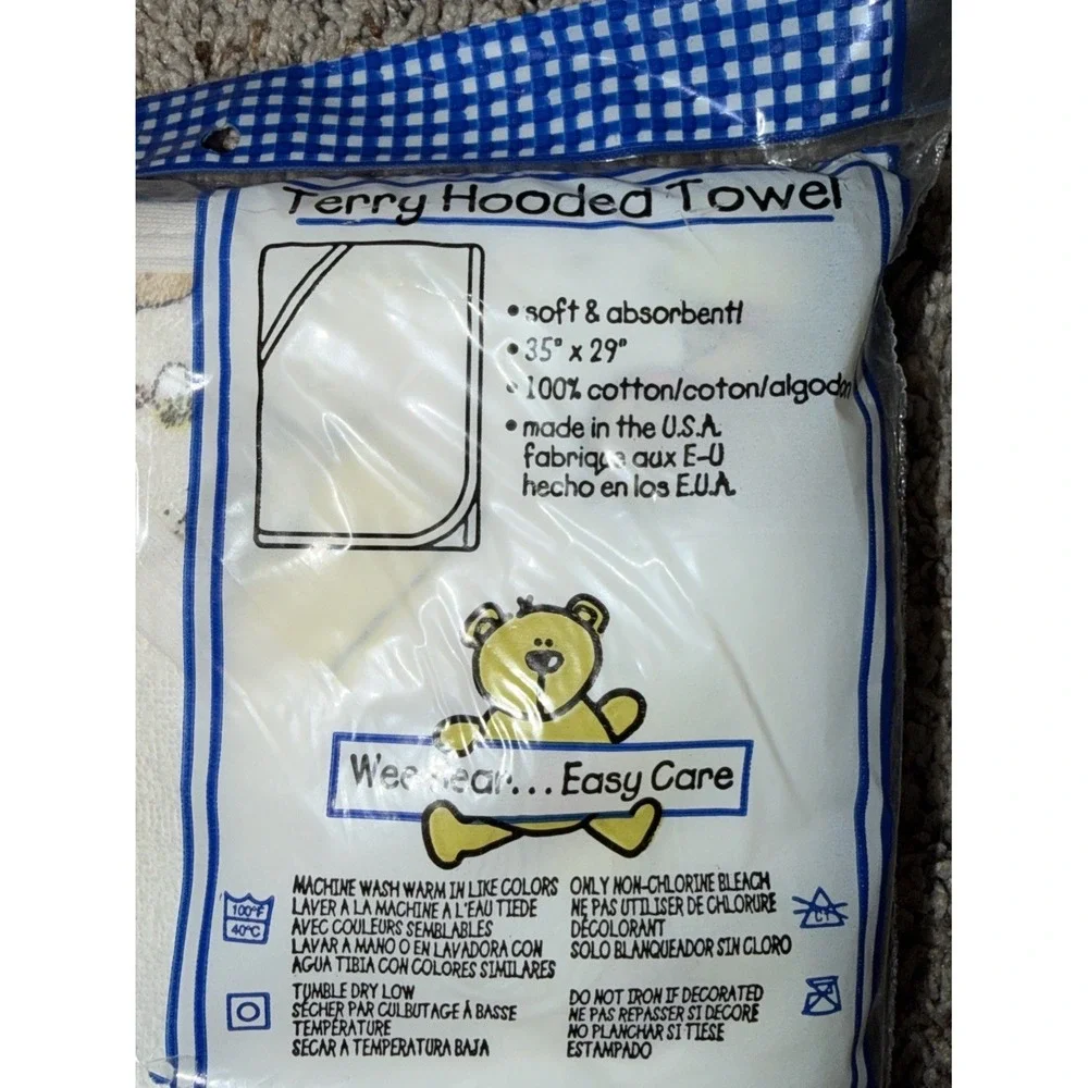 Hooded Baby Bath Towel Vintage Spencer's Terry‎ Cloth Duck Cow 35